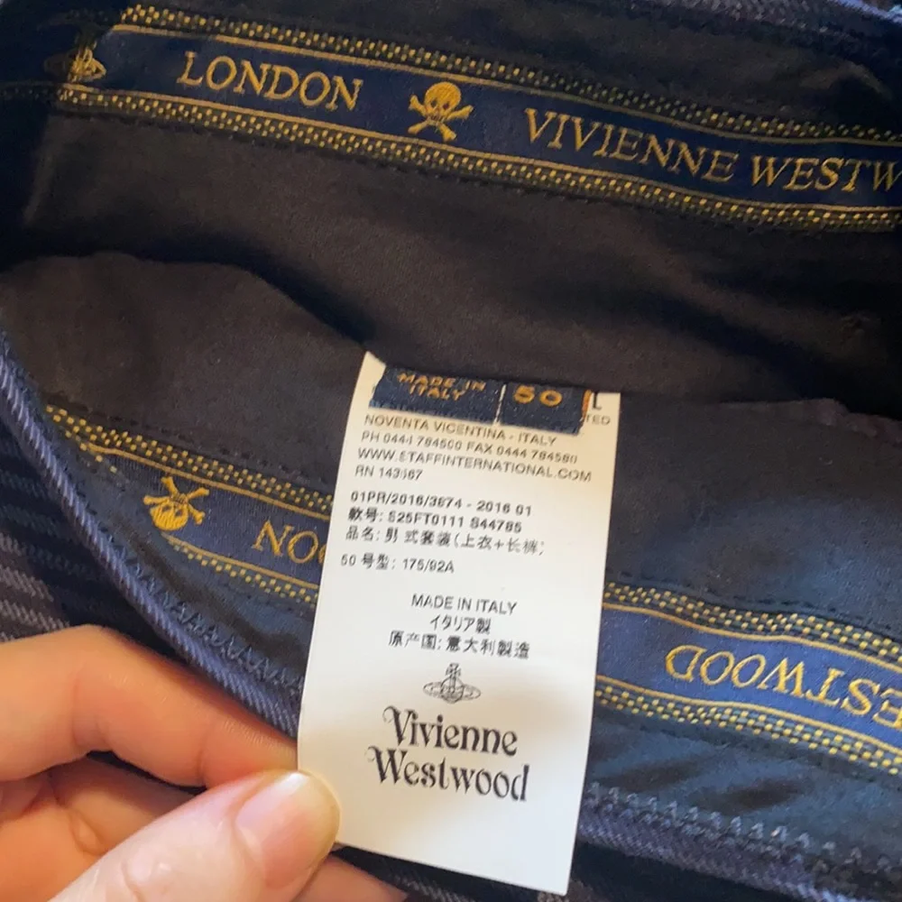 Vivienne Westwood Navy Pinstripe Suit Jacket